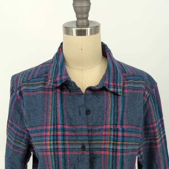 Pendleton Plaid Flannel Wool Shirt Blue M hipster western casual coastalcore - Picture 3 of 5
